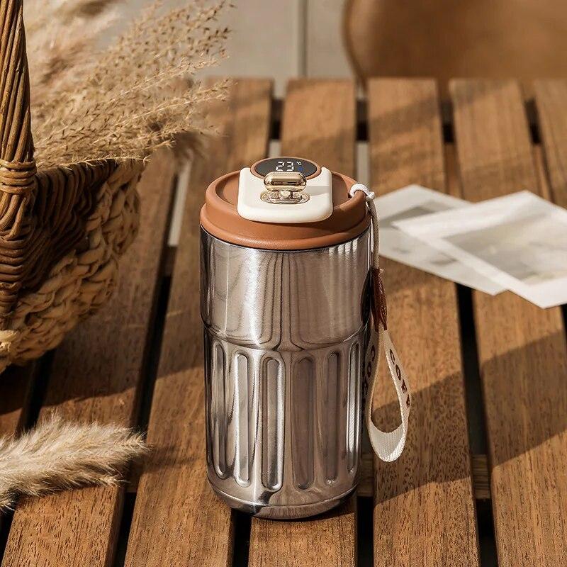 Aço inoxidável garrafa térmica inteligente, temperatura LED digital caneca de café, copo de água, hidroflask, thermoses portáteis, presente para estudante