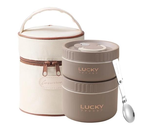WORTHBUY-Portátil Bento Lunch Box Set, Saco Isolado, Aço Inoxidável, Recipiente De Alimento Térmico, Manter Quente, 18/8