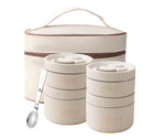 WORTHBUY-Portátil Bento Lunch Box Set, Saco Isolado, Aço Inoxidável, Recipiente De Alimento Térmico, Manter Quente, 18/8