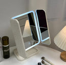 Trifold Makeup Mirror com Inteligente Complementar, Luzes LED para Dorm Dressing, Beauty Light Up Your Fill