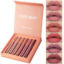 6pcs impermeável lipgloss maquiagem leve fosco lábios cosméticos de longa duração veludo batom hidratante sexy lábios maquiagem