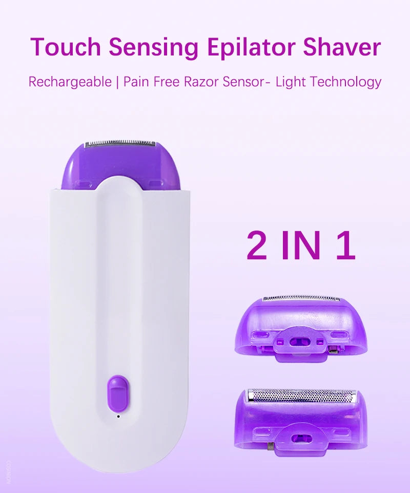 Depilador USB Portátil Recarregável para Mulheres, Ferramenta De Remoção De