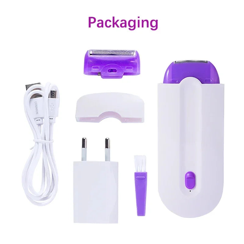 Depilador USB Portátil Recarregável para Mulheres, Ferramenta De Remoção De