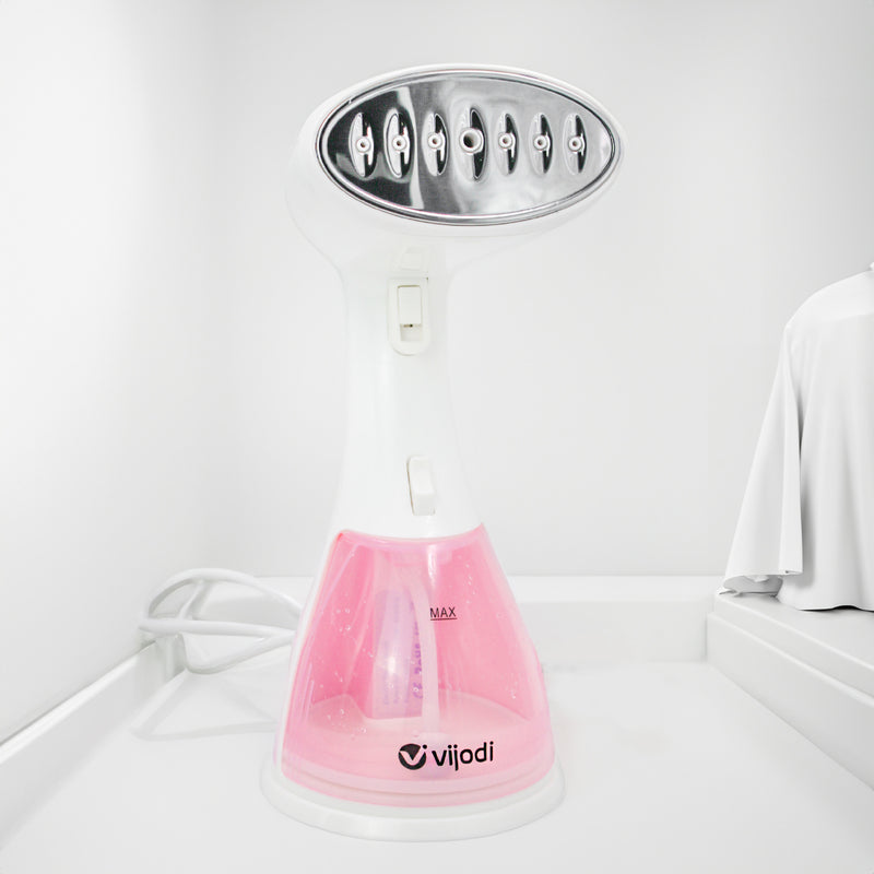 Ferro De Passar Roupas A Vapor Passadeira Vertical 300ml 1350W Cor:Rosa (STO1801