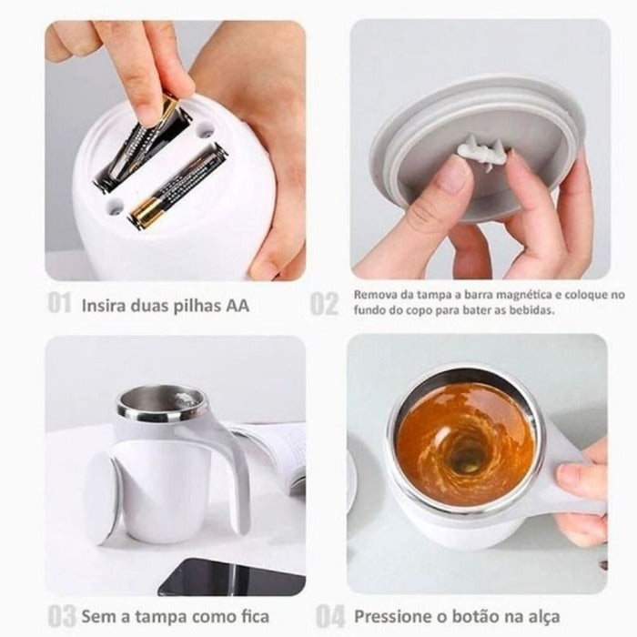 Caneca Térmica Mixer Magnético Automático 380ml