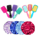 Kit 2 Escovas Quadradas + Touca de Cetim (254871)