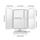 Trifold Makeup Mirror com Inteligente Complementar, Luzes LED para Dorm Dressing, Beauty Light Up Your Fill