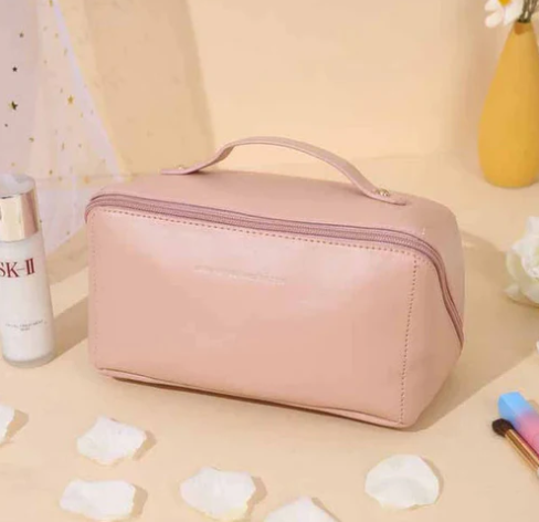 Necessaire Maquiagem para viagem de couro portátil