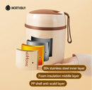 WORTHBUY Recipiente de alimento de aço inoxidável seguro da micro-ondas da caixa de almoço térmica 18/8 para o frasco de alimento do recipiente do almoço do adulto do miúdo à prova de vazamento