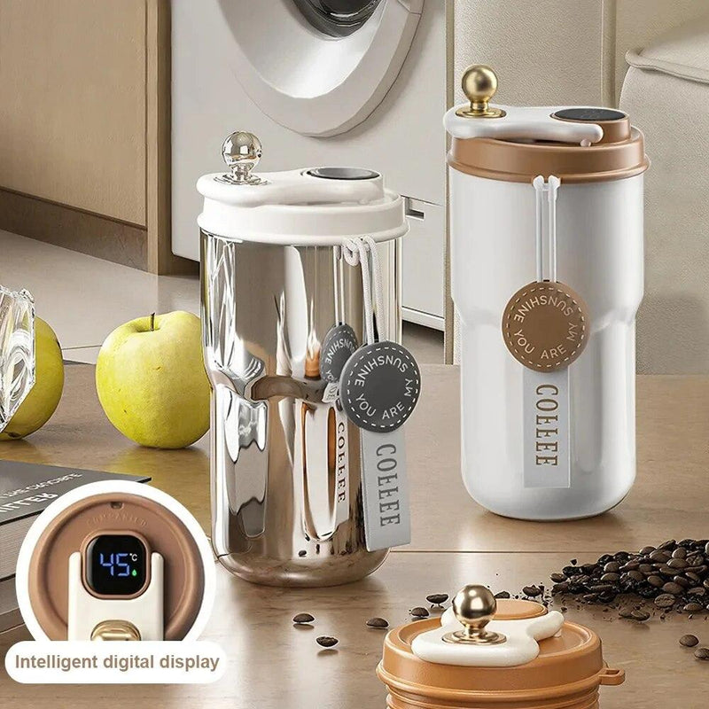 Aço inoxidável garrafa térmica inteligente, temperatura LED digital caneca de café, copo de água, hidroflask, thermoses portáteis, presente para estudante