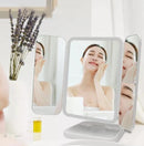 Trifold Makeup Mirror com Inteligente Complementar, Luzes LED para Dorm Dressing, Beauty Light Up Your Fill