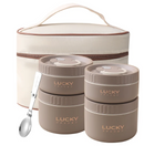 WORTHBUY-Portátil Bento Lunch Box Set, Saco Isolado, Aço Inoxidável, Recipiente De Alimento Térmico, Manter Quente, 18/8