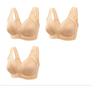 Kit 3 Sutiãs Confort Base Reforçada e Botão Frontal