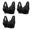 Kit 3 Sutiãs Confort Base Reforçada e Botão Frontal