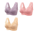 Kit 3 Sutiãs Confort Base Reforçada e Botão Frontal