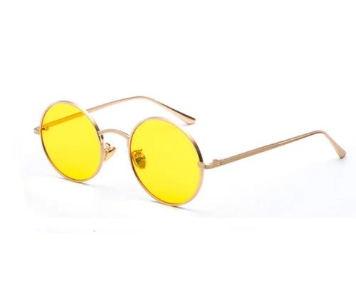 SHAUNA-Óculos de sol super redondos para homens e mulheres, armação de metal proteção UV400